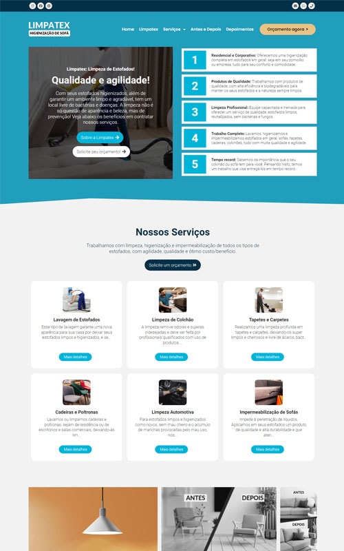 Limpatex Site Para Empresa De Higienizacao E Limpeza De Sofas Colchoes E Estofados