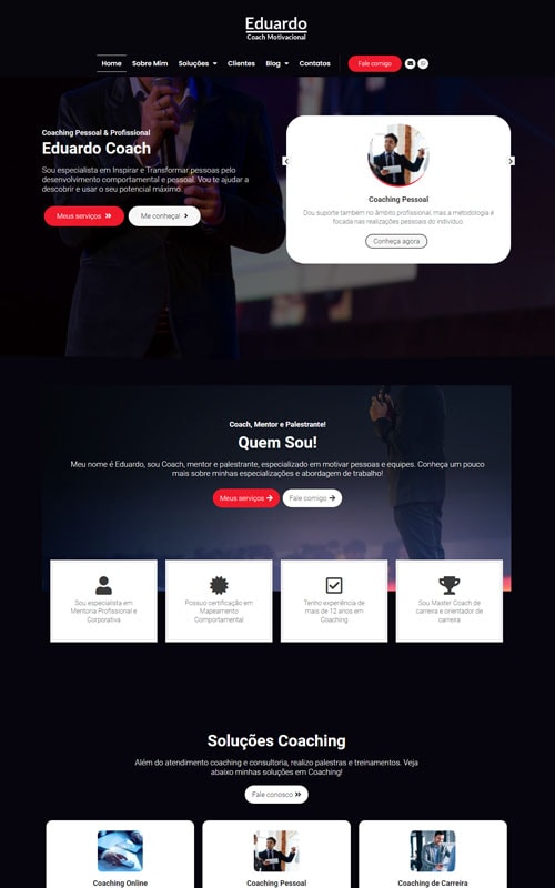 Eduardo Site Para Coach E Empresas De Consultorias