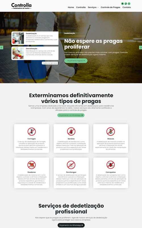 Controlla Site Para Dedetizadora E Empresas De Dedetizacao