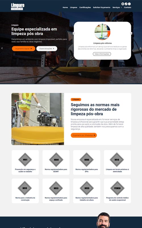 Limpare Site Para Empresa De Limpeza Terceirizada E Limpeza Pos Obra