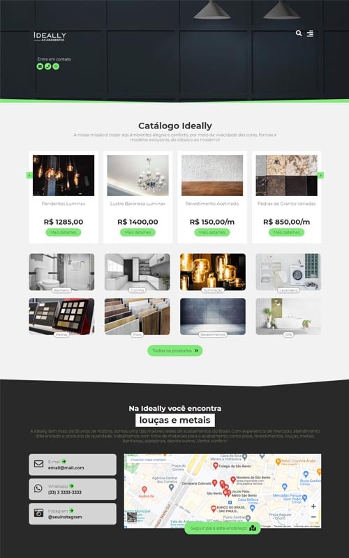 Ideally Site Para Empresa De Materiais De Construcao E Acabamentos